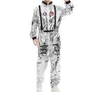 Générique Deguisement Astronaute Adulte Homme Argent Combinaison Spatiale Cosmonaute Espace Mission Déguisement Astronaute Cosplay Vêtements Halloween Carnaval Fêtes Costumées et Évènements à Thème
