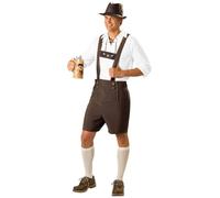 Générique Déguisement Bavarois Homme, Costume Oktoberfest, Salopette Oktoberfest + Chemise + Chapeau, Costume Tyrolien Homme, Costume Oktoberfest Homme Carnaval