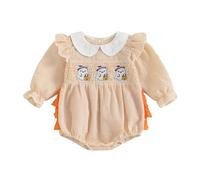 Générique Deguisement Bébé,Costume d'halloween Body à Manches Longues pour Bébé Unisex avec Broderie Citrouille - Tenue Correspondance des Couleurs - Parfait pour Un Usage Quotidien Festival