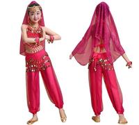 Générique Déguisement Bollywood Enfant Danse Orientale Costume Ensemble Classique Indienne Sari Robe Fille pour Performance Fete
