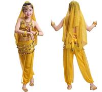 Générique Déguisement Bollywood Enfant Danse Orientale Costume Ensemble Classique Indienne Sari Robe Fille pour Performance Fete
