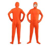 Générique Deguisement Carnaval Adulte Enfant Combinaison Unie Moulante Tenue Cosplay(Orange, M)
