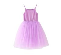 Générique Deguisement Carnaval bébé Fille Robe Tutu Coton, Tenue Princesse Été Bretelles, Costume Anniversaire Mignon, Vêtement Fête Confortable Doux(Purple, 5-6 Years)