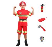 Générique Déguisement Carnaval Enfant, Deguisement Pompier Enfant, Déguisements De Trois pour Enfants Accessoires Jeu Scolaire Tenue Adaptée Aux Activités Campus
