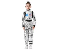 Générique Deguisement Carnaval Enfant Garcon Costume Astronaute, Combinaison Spatiale Cosplay Espace, Tenue Pilote Fille Garçon Aventure Science Fiction(Black, 7-9 Years)