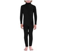 Générique Deguisement Carnaval Enfant Unisexe Couleur Unie Performance Scénique Costume Seamless Tight Body For Cosplay And Danse (black) Ideal Pour Se Déguiser