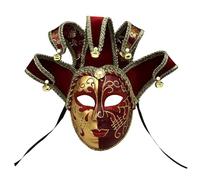 Générique Déguisement Carnaval Femme Masque Deguisement Venise Noir Homme Doré Yeux En Dentelle Mascarade Visage 1 Pièces Pour Halloween Mardi Gras Noël Bal De Fin D'Année(Rouge)