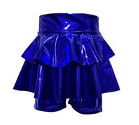 Générique Deguisement Carnaval Fille Ensemble Danse Paillettes, Jupe Tutu Short Assorti Spectacle, Costume Récital Brillant, Tenue Fête Enfant Scène(Blue, 12-13 Years)