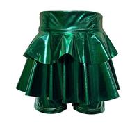 Générique Deguisement Carnaval Fille Ensemble Danse Paillettes, Jupe Tutu Short Assorti Spectacle, Costume Récital Brillant, Tenue Fête Enfant Scène(Green, 10-11 Years)