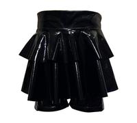 Générique Deguisement Carnaval Fille Ensemble Danse Paillettes, Jupe Tutu Short Assorti Spectacle, Costume Récital Brillant, Tenue Fête Enfant Scène(Black, 2-3 Years)