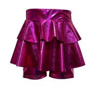 Générique Deguisement Carnaval Fille Ensemble Danse Paillettes, Jupe Tutu Short Assorti Spectacle, Costume Récital Brillant, Tenue Fête Enfant Scène(8-9 Years)