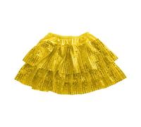 Générique Deguisement Carnaval Fille Jupe Danse Latine Jazz Paillettes, Costume Spectacle Compétition Enfant, Tenue Récital Brillante, Tutu Scène Sequins Chic(Yellow, 10-11 Years)