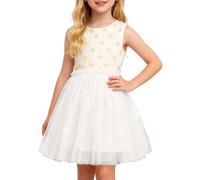 Générique Deguisement Carnaval Fille Jupe Multicouche, Tutu Évasé Volume Princesse, Costume Fête Anniversaire Bouffant, Tenue Jeu Imagination Enfant(White, 7-8 Years)