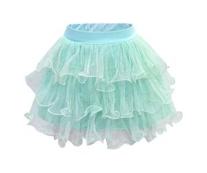 Générique Deguisement Carnaval Fille Jupe Tutu Évasée Ballet Récital, Costume Danseuse Enfant Ceinture Satin, Tenue Spectacle Volants, Bas Fête Tournante Mignonne(Green, 4-5 Years)