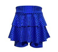 Générique Deguisement Carnaval Fille Jupe Tutu Paillettes, Bas Danse Spectacle Brillant Fête, Costume Scène Enfant Scintillant, Vêtement Récital Mode(Blue, 3-4 Years)