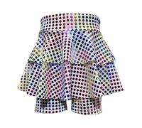 Générique Deguisement Carnaval Fille Jupe Tutu Paillettes, Bas Danse Spectacle Brillant Fête, Costume Scène Enfant Scintillant, Vêtement Récital Mode(Multicolour, 4-5 Years)