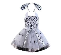 Générique Deguisement Carnaval Fille Robe Concours Paillettes, Costume Princesse avec Bandeau, Tenue Cérémonie Fête Enfant, Vêtement Spectacle Chic Brillant(White, 10-12 Years)