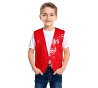 Générique Deguisement Carnaval Fille Robe Danse Paillettes Portefeuille, Jupe Asymétrique Brillante Spectacle, Costume Scène Enfant, Tenue Jazz Chic(Red, 1-3Years)