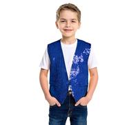 Générique Deguisement Carnaval Fille Robe Danse Paillettes Portefeuille, Jupe Asymétrique Brillante Spectacle, Costume Scène Enfant, Tenue Jazz Chic(Blue, 3-5Years)