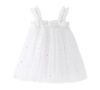 Générique Deguisement Carnaval Fille Robe Étoile Lune, Tenue Fée Céleste Magique, Costume Princesse Nuit Enfant, Vêtement Spectacle Scintillant Mignon(White, 18-24 Months)