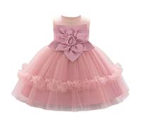 Générique Deguisement Carnaval Fille Robe Satin Fleurs 3D, Costume Soirée Cérémonie Élégant Enfant, Tenue Princesse Anniversaire Chic, Vêtement Fête Luxe(2-3 Years)