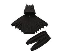 Générique Deguisement Chauve Souris Bebe Déguisement Halloween Bébé Nouveau-né Combinaison Bebe et Chapeaux Deguisement Halloween Enfant Costume Carnaval (Noir, 2-3 ans)