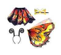 Générique Déguisement de fée papillon - Masque, serre-tête et accessoires,Ailes de Papillon et Robe de Déguisement,Pour de 3 à 12 ans, anniversaire, fête, scène, événement festif, bal masqué,