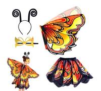 Générique Déguisement de fée papillon - Masque, serre-tête et accessoires | Costume tutu et ailes de fée papillon | pour Halloween, anniversaire, fête masquée, événements festifs, théâtres,