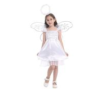 Générique Déguisement de Fille Costume d'ange Élégant pour Célébrations Festives et Spectacles Scolaires (White, 11-13 Years)
