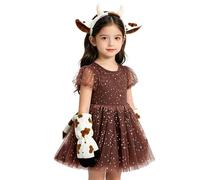 Générique Déguisement De Vache | Ensemble De Vêtements Robe Fille Avec Serre-Tête, Queue Et Gants Vache | Robe Tutu - Pour Cosplay, Soirée, Concert, Carnaval, Bal Masqué Et Événement Scolaire