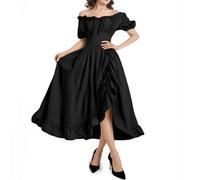 Générique Deguisement Diable Velours Grande Squelette Sorcier Nonne Cape Gothique Halloween Costume Couple Dentelle Citrouille Creed Longue Robe Médiévale Zombie Déguisement Raiponce Adulte L