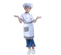 Générique Déguisement Enfant Garçon Fille Costume De Chef Cuisinier Avec Toque Et Tablier Pour Jeu De Rôle Tenue De Petit Cuistot Déguisement Carnaval Enfant