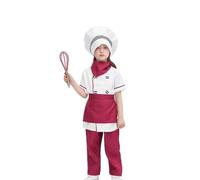 Générique Déguisement Enfant Garçon Fille Costume De Chef Cuisinier Avec Toque Et Tablier Pour Jeu De Rôle Tenue De Petit Cuistot Déguisement Carnaval Enfant