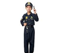 Générique Déguisement Enfant Garçon Fille Costume De Policier Pour Halloween Et Fête Costume Tenue De Jeu De Rôle Avec Insigne Déguisement Carnaval Enfant