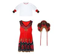 Générique Déguisement Enfant Garçon Fille Costume Folklorique Russe Pour Spectacle Et Danse Tenue Traditionnelle De Scène Déguisement Carnaval Enfant