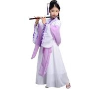 Générique Déguisement Enfant Unisexe Costume Chinois Ancien Pour Spectacle Et Carnaval Tenue De Lettré Ou Princesse Déguisement Dynastie Enfant Noble(Light Purple, 5-6 Years)