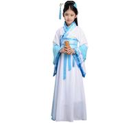 Générique Déguisement Enfant Unisexe Costume Chinois Ancien Pour Spectacle Et Carnaval Tenue De Lettré Ou Princesse Déguisement Dynastie Enfant Noble(Sky Blue, 5-6 Years)