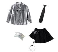 Générique Déguisement Enfant Unisexe Tenue De Scène À Sequins Pour Chorale Danse Et Percussions Ensemble Brillant Déguisement De Musicien Pour Enfant Rythmé(Grey, 15-16 years)