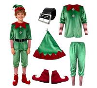 Générique Deguisement Famille Déguisement Lutin Enfant De Noel Costume Adulte Lutine Tenue Deguisement Chaussettes Vetement Farceur Femme Famille Noël Vêtement Fille