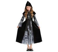 Générique Deguisement Faucheuse Fille, Reaper Robe pour Filles Set, COM Faucille, Gilet, Faucheuse Costume Fille, Costume Faucheuse Cosplay Fête sur Le d'halloween Carnaval
