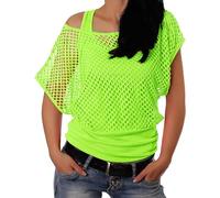Générique Deguisement Femme Annee 80 Fluo T-Shirt Resille Soirée Disco Costume Vetement Fête Néon Débardeur Kit Accessoires Carnaval Vêtements D'aérobic Fête Thème