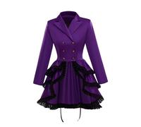 Générique Déguisement Femme Carnaval Cette Veste Queue De Pie À Boutons Décorés De Dentelle Style Médiéval Gothique Renaissance Est Idéale Pour Un Cosplay Ou Une Fête Déguisement Femme Carnaval