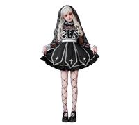 Générique Deguisement Femme Carnaval Costume Gothique Halloween Religieuse Croix Vampire Performance Scène Événement Déguisement Adulte Femme Carnaval Ténébreux Sacré