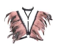 Générique Déguisement Femme Carnaval Élégant Collier Ras-Du-Cou En Dentelle Et Plumes Pour Soirée Mascarade Et Robe De Gala Accessoire De Lingerie Sexy Pour Fête Nocturne Club Déguisement Adulte Fe