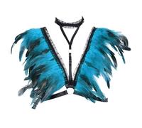 Générique Déguisement Femme Carnaval Élégant Collier Ras-Du-Cou En Dentelle Et Plumes Pour Soirée Mascarade Et Robe De Gala Accessoire De Lingerie Sexy Pour Fête Nocturne Club Déguisement Adulte Fe