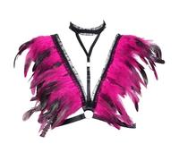 Générique Déguisement Femme Carnaval Élégant Collier Ras-Du-Cou En Dentelle Et Plumes Pour Soirée Mascarade Et Robe De Gala Accessoire De Lingerie Sexy Pour Fête Nocturne Club Déguisement Adulte Fe