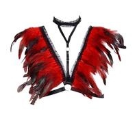 Générique Déguisement Femme Carnaval Élégant Collier Ras-Du-Cou En Dentelle Et Plumes Pour Soirée Mascarade Et Robe De Gala Accessoire De Lingerie Sexy Pour Fête Nocturne Club Déguisement Adulte Fe