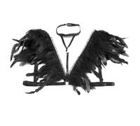 Générique Déguisement Femme Carnaval Élégant Collier Ras-Du-Cou En Dentelle Et Plumes Pour Soirée Mascarade Et Robe De Gala Accessoire De Lingerie Sexy Pour Fête Nocturne Club Déguisement Adulte Fe