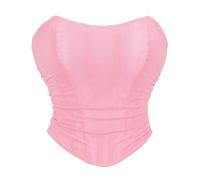Générique Deguisement Femme Carnaval Haut Corset Élégant Épaules Dénudées Dos Laçage Court Mesh Rétro Sexy Déguisement Adulte Femme Carnaval Gothique Moderne
