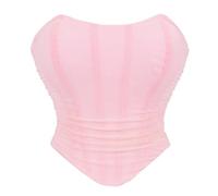 Générique Deguisement Femme Carnaval Haut Corset Élégant Épaules Dénudées Dos Laçage Court Mesh Rétro Sexy Déguisement Adulte Femme Carnaval Gothique Moderne